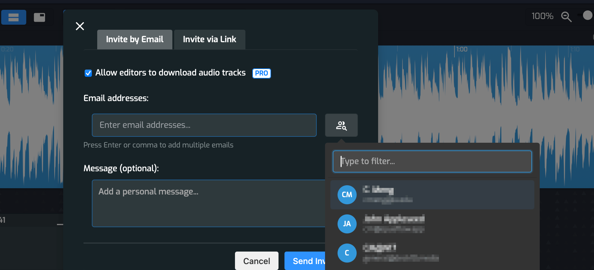 Opusonix - Recent Contacts