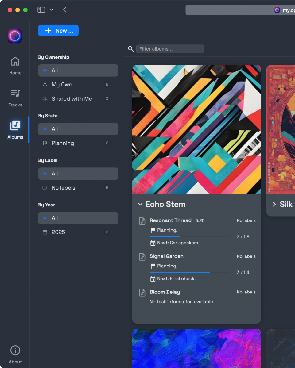 Browse and listen to your tracks with ease
